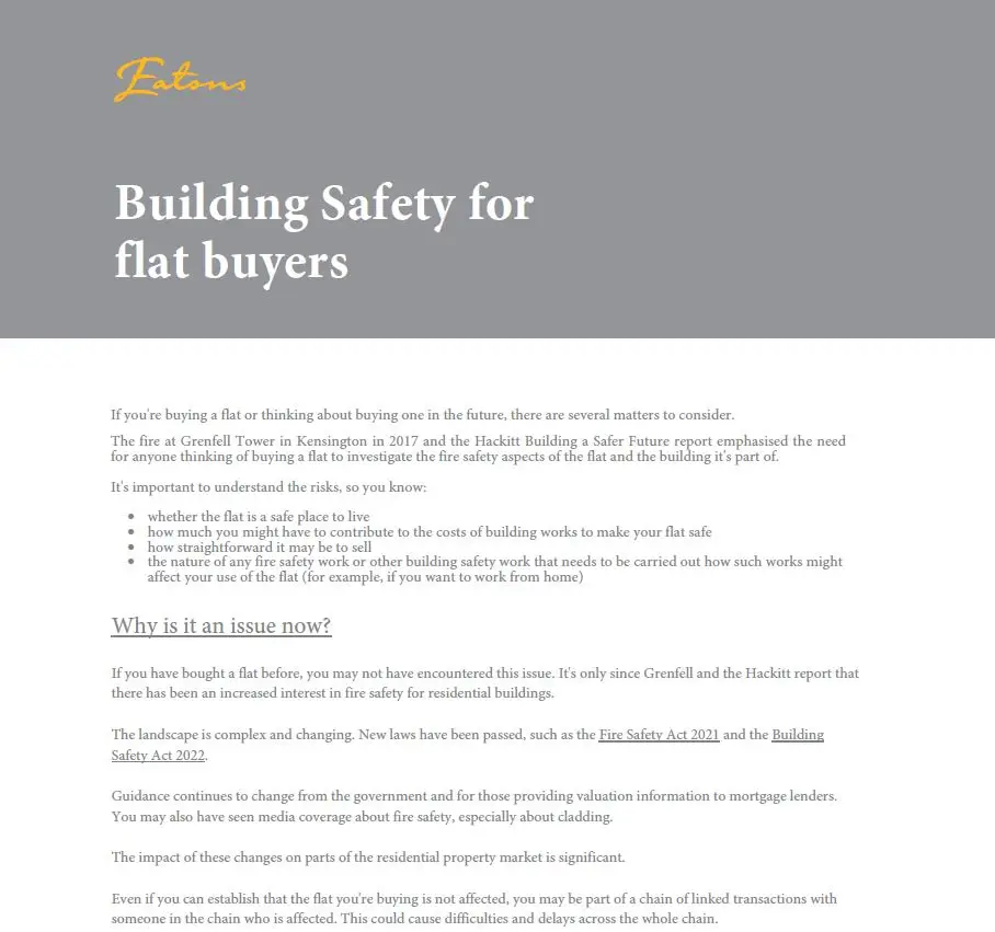 Building Safety for Flat Buyers